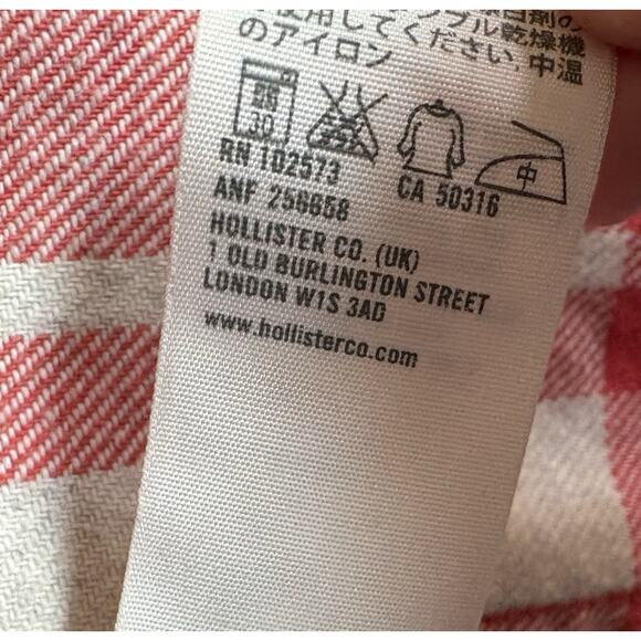Men's Hollister Pearl Snap Plaid Shirt Western Style Red Plaid Size Large - Picture 6 of 13